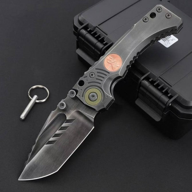 9" New CNC Large Z-Wear Steel Blade T4C Handle Folding Knife VTF101