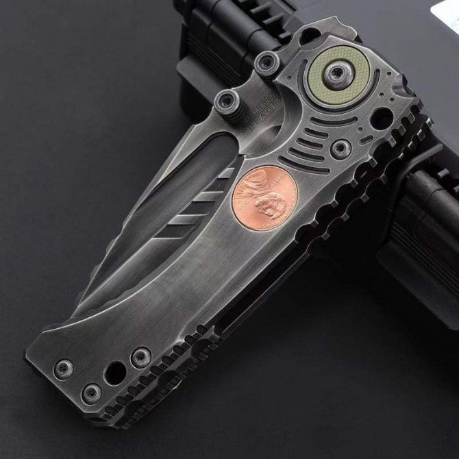 9" New CNC Large Z-Wear Steel Blade T4C Handle Folding Knife VTF101
