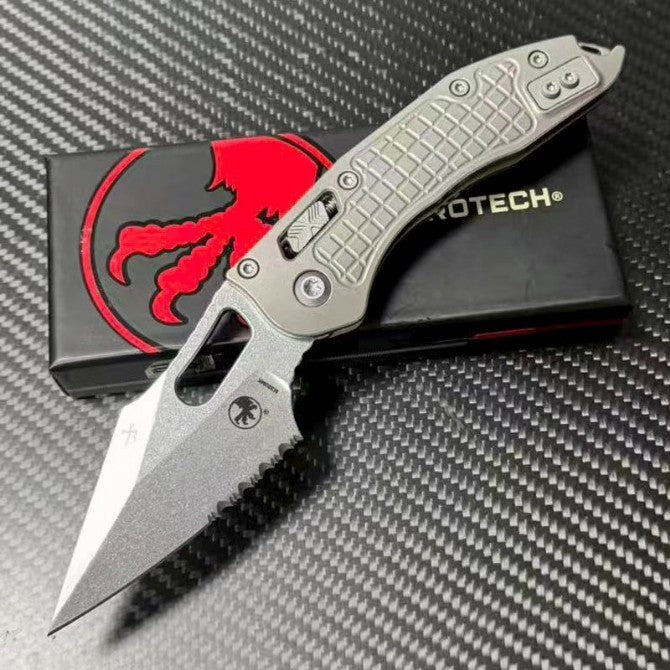 8.5'' New Stone Wash M390 Blade Full T4C Titanium Handle  Folding Knife VTF64