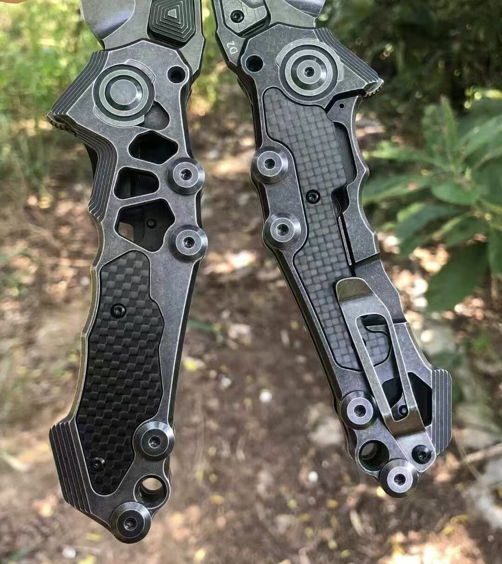 9'' New D2 Blade Steel Handle Camping Folding Knife DF29
