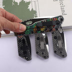 8'' New Mirror Light D2 Blade Full Full T4C Titanium Handle  Folding Camping Tool DF174