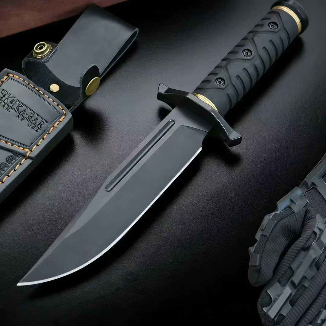 1095Cro-Van Fixed Blade Rubber handle Full Tang Collection Knife VTH184