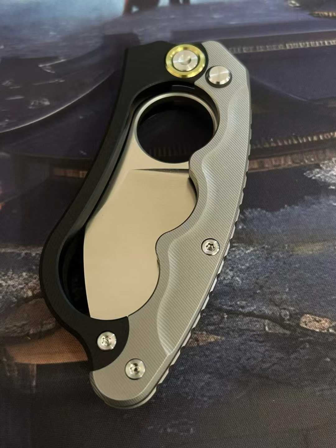 New Manual Folding Knife D2 Steel Blade T4C Alloy + G10 Handle PocketKnife
