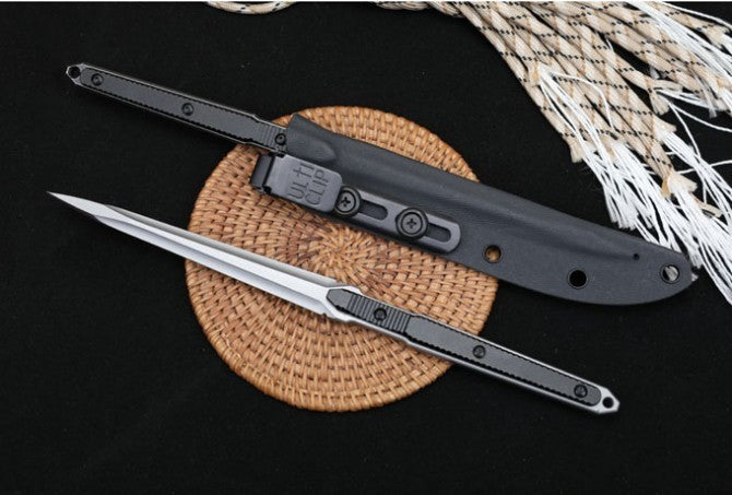New DoubleEdge 440C Blade AluminumHandle Tactics Boot Dagger Hunting Knife VTH68