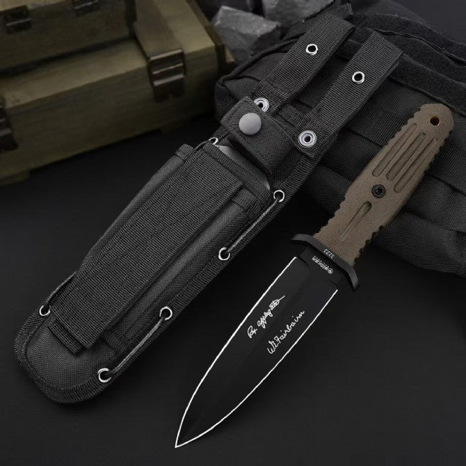 10'' New Double Edge 440C Blade Micata Handle Tactics Dagger Hunting Knife VTH87
