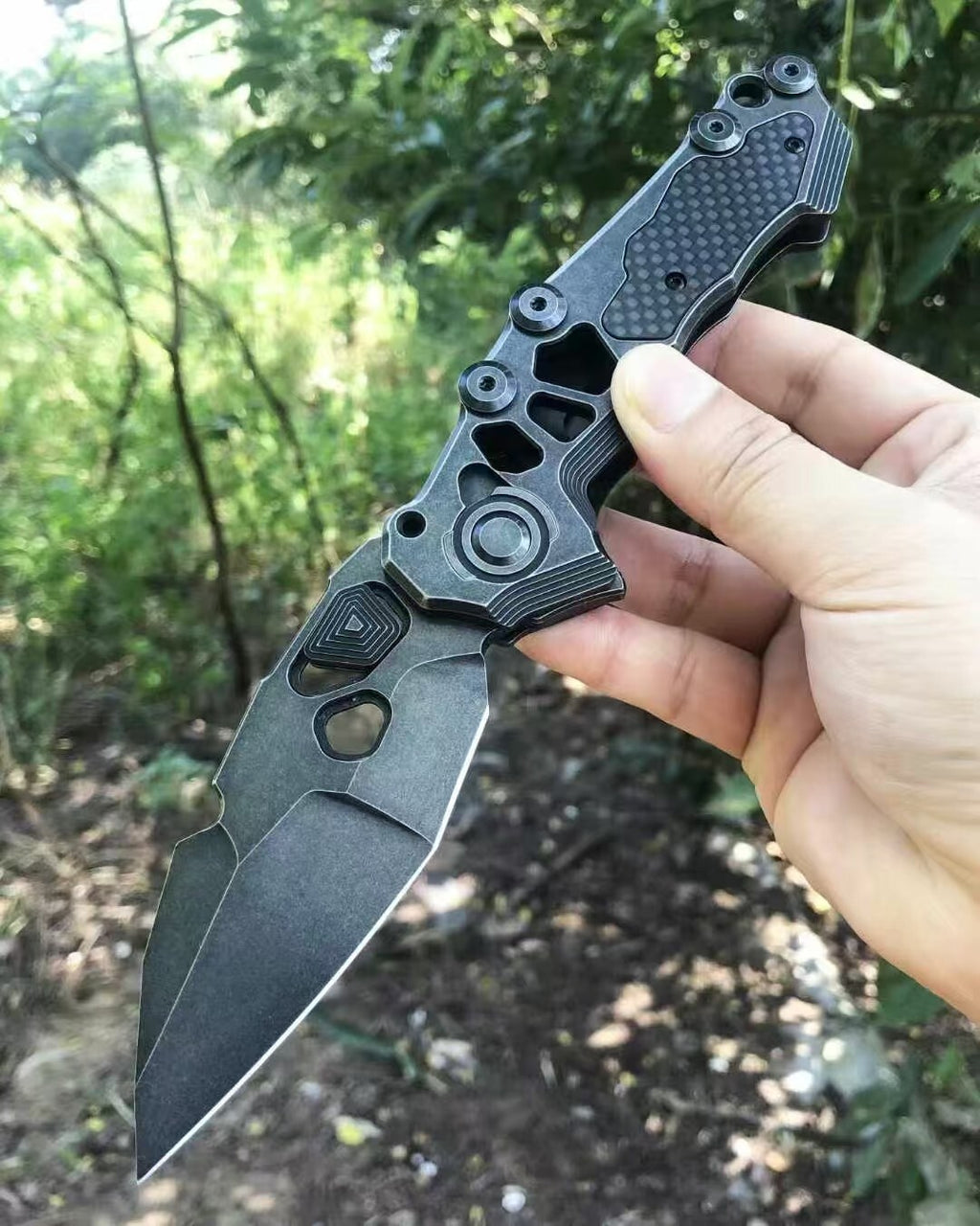 9'' New D2 Blade Steel Handle Camping Folding Knife DF29