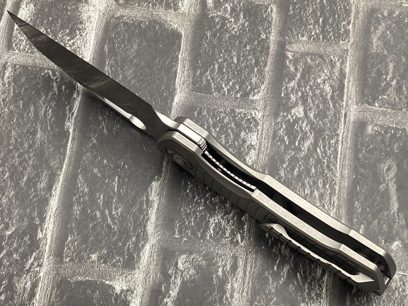 Twosun TS559 Titanium Folding Knife – 14C28N Stonewash Blade