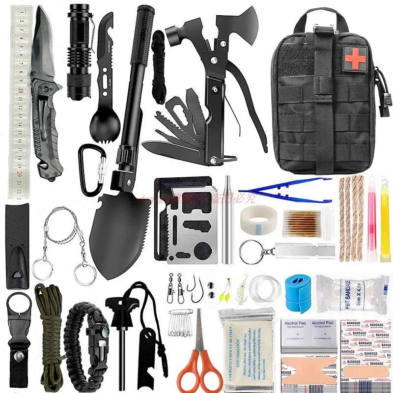 34-Piece Emergency Survival Kit – Outdoor Tactical Gear Bag
