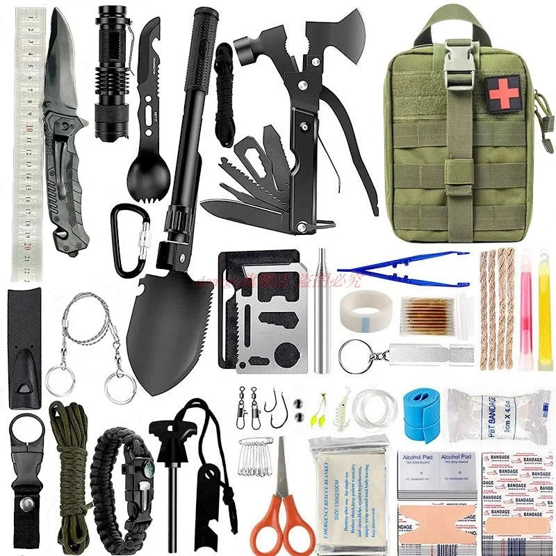 34-Piece Emergency Survival Kit – Outdoor Tactical Gear Bag