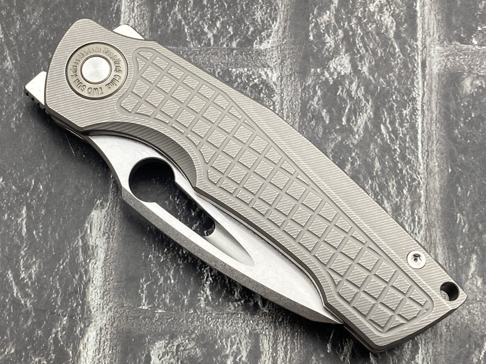 Twosun TS559 Titanium Folding Knife – 14C28N Stonewash Blade