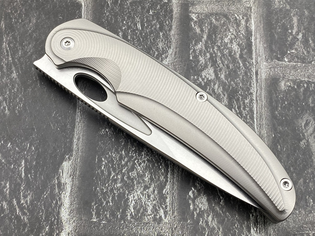 TwoSun TS455 Folding Knife – 14C28N Blade TC4 Titanium Handle