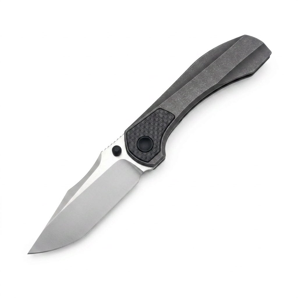 M390 Titanium EDC Folding Pocket Knife | Carbon Fiber & Timascus Inlay