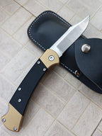 7.5‘’ New 440C Blade Wood Handle Back Lock Folding Pocket Tool VTF112