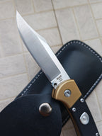 7.5‘’ New 440C Blade Wood Handle Back Lock Folding Pocket Tool VTF112