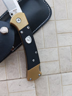 7.5‘’ New 440C Blade Wood Handle Back Lock Folding Pocket Tool VTF112
