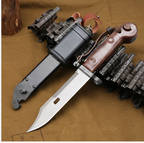 AK-Style Military Fixed Blade Tool – Alloy Steel, Nylon Fiberglass Handle with Steel Sheath AKM1