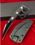 CPM-D2 Steel Karambit Fixed Blade Knife – Black Titanium Coating with Kydex Sheath