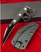 CPM-D2 Steel Karambit Fixed Blade Tool – Black Titanium Coating with Kydex Sheath