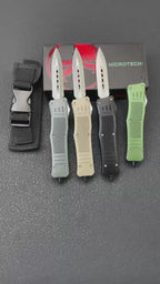 OTF Tactical Knife | 8Cr14MoV Steel | Aluminum Handle | Black / Green / Tan