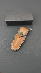 Damascus Folding Knife – 228-Layer VG10 Steel & Burl Wood Handle