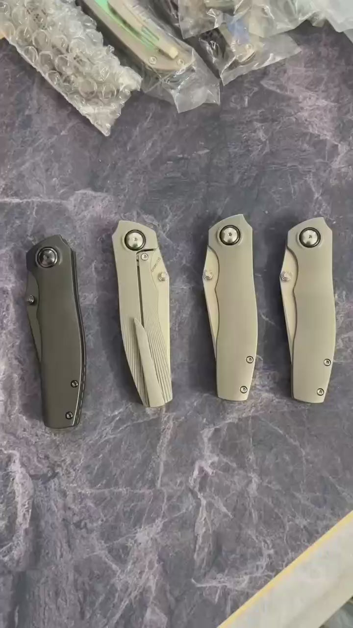 7.28" New Fast Opening 10Cr15CoMoV Steel Blade Full T4C Titanium Handle Pocket Camping Folding Knife