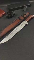 17'' New AUS-10 Steel Blade Wood Handle Camping s Hunting Tool