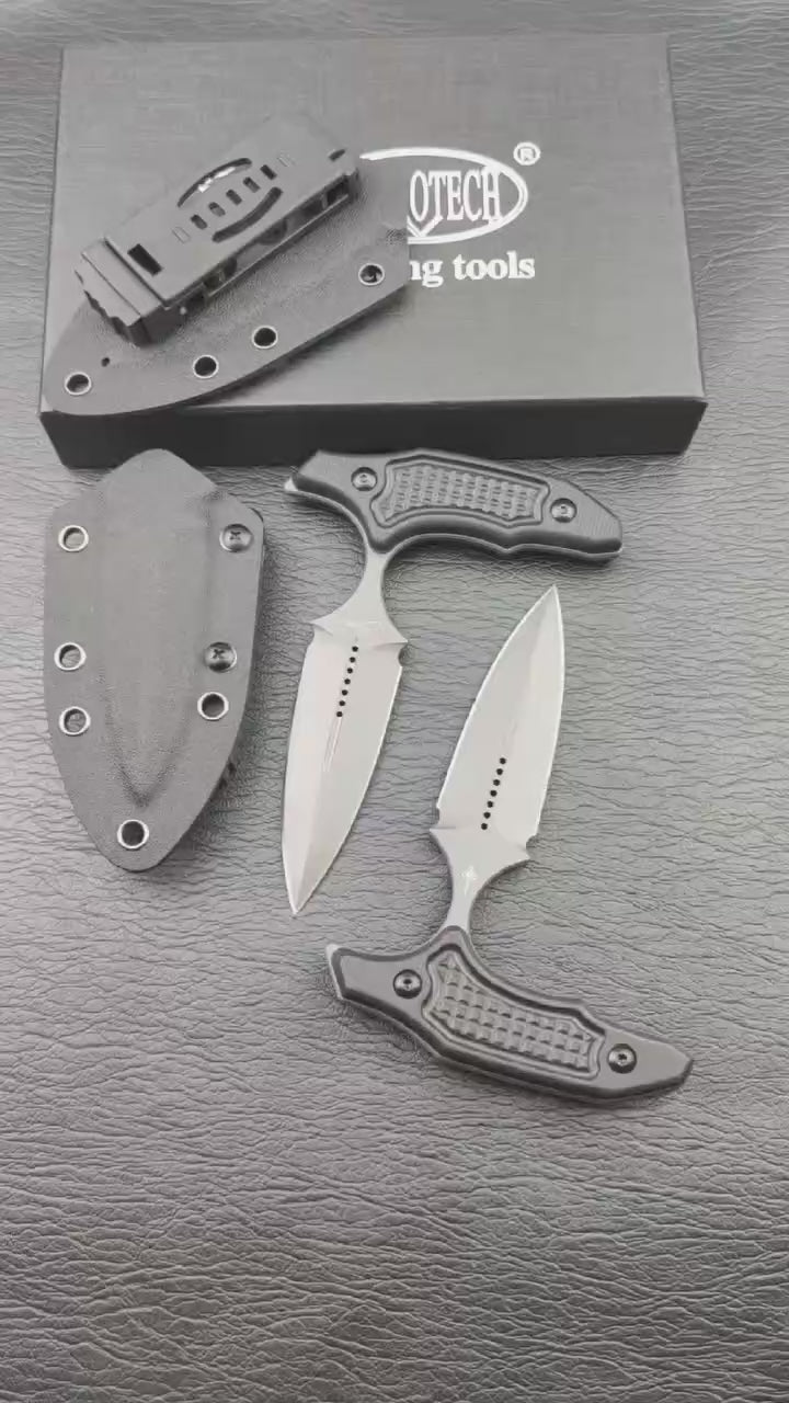 T-Handle Push Dagger Fixed Blade Knife – 8Cr13MoV Steel, Ergonomic ABS Grip