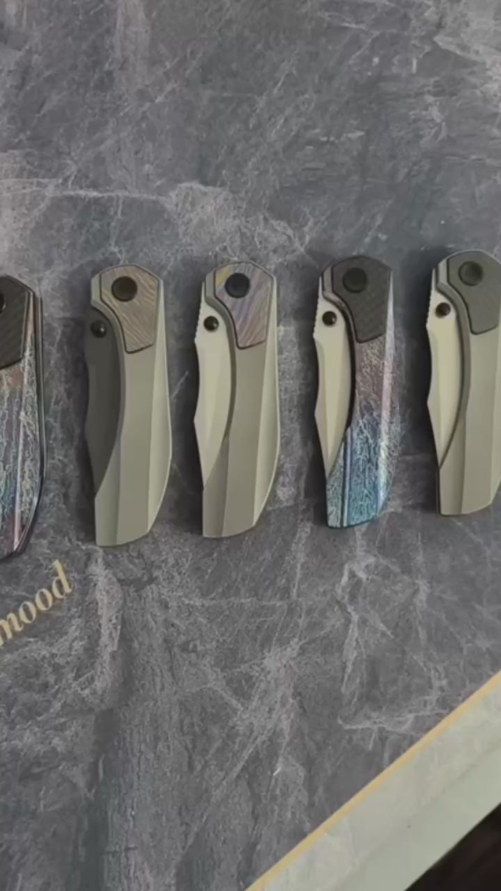 M390 Powder Steel Folding Knife | TC4 Titanium Handle | Ceramic Bearing EDC Pocket Knife
