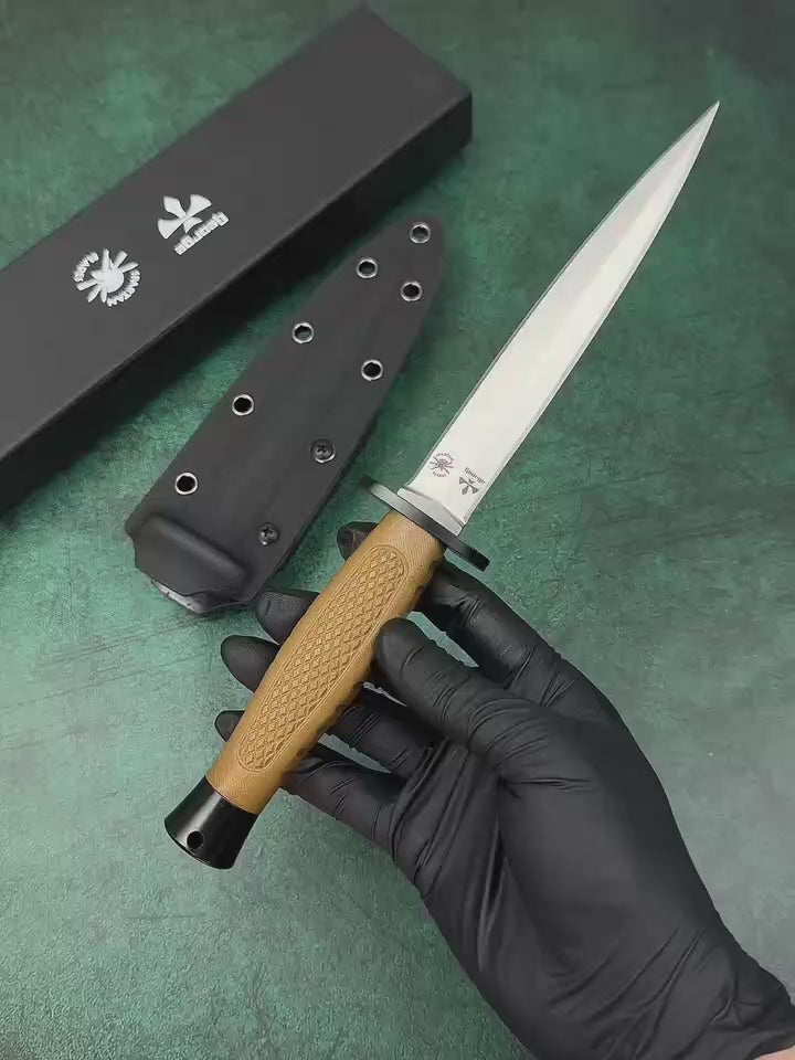 10'' New Double Edge  8Cr13MoV Steel Blade G10 Handle Tactics Survival Hunting Knife