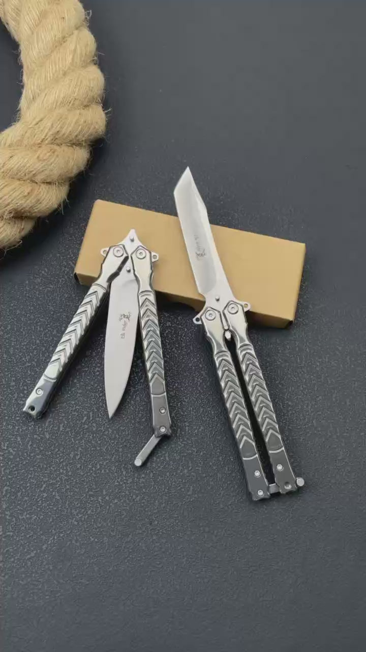 Premium Steel Butterfly Knife Balisong 8CR14MOV Blade