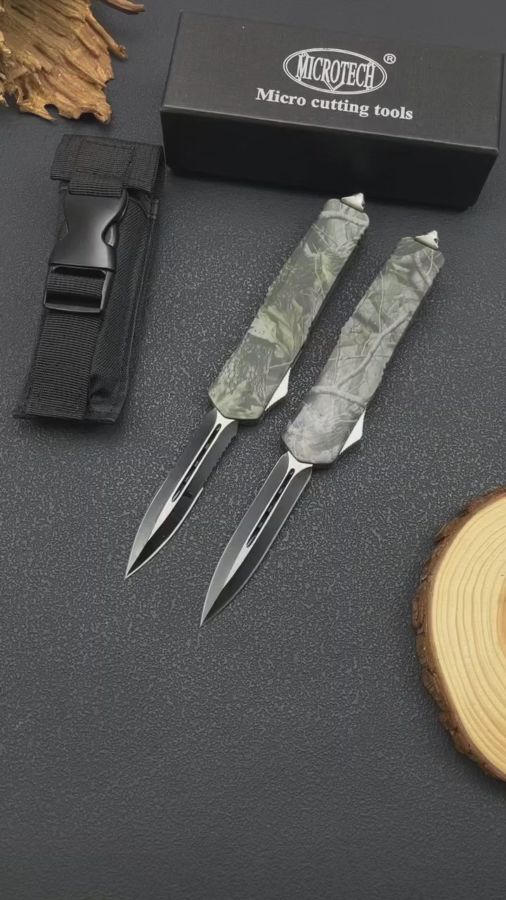 A07 Camo Tactical Knife - 8Cr14MoV Steel Blade, Camo Handle (23cm)