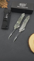 A07 Camo Tactical Knife - 8Cr14MoV Steel Blade, Camo Handle (23cm)