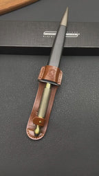 29CM Double-Edged Dagger - 8Cr14MoV Black Blade, Solid Brass Handle with Sheath