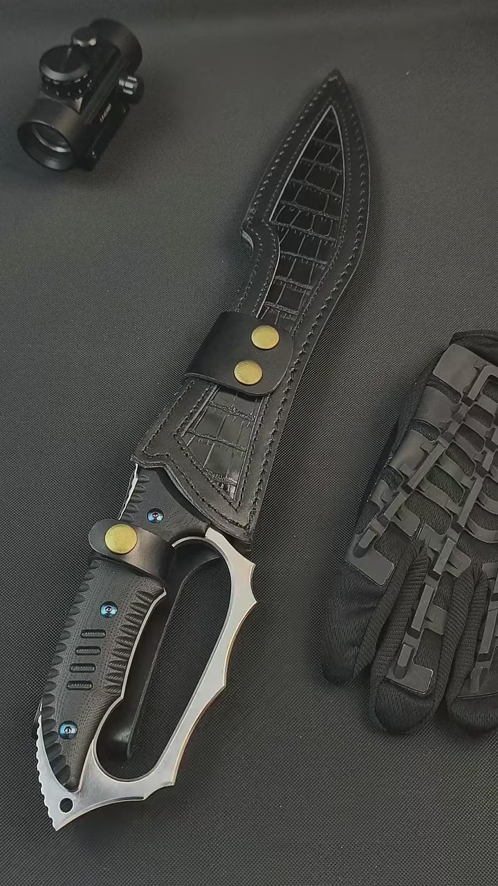 18'' New Fix Knife AUS-8 Stell Blade G10 Handle Camping Hunting Knife