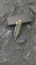 D2 Steel Folding Knife – 61-62 HRC CNC Ground Black & Green G10 Handle