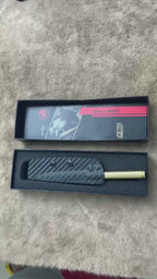 14C28N Fixed Blade Tool | Brass Bullet Handle | Carbon Fiber Kydex Sheath