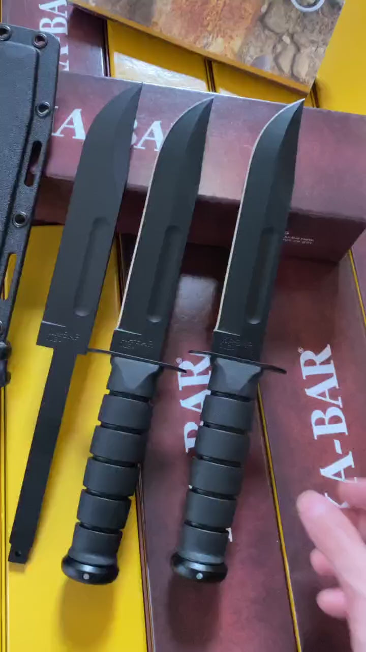 KA-BAR Fixed Blade Survival Knife – 1095 Cro-Van Carbon Steel, Zytel Handle