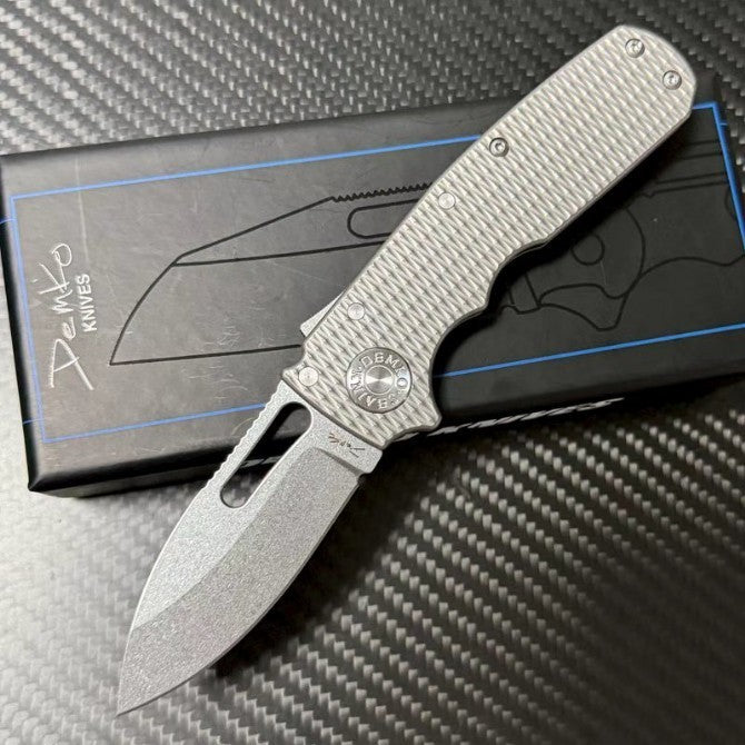 7'' New S35VN Blade Full T4C Titanium Handle Folding Camping Pocket Knife VTF83T