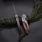 8'' New Folding Tool VG10 Damascus Blade Wood Handle Camping Tool VTF115