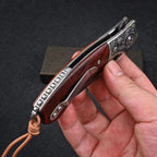 8'' New Folding Tool Wood Handle VG10 Damascus Blade Camping PocketTool VTF42