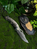 Damascus Blade Pocket Camping Collection Folding Knife VTF58