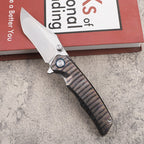 New CNC VG10 Steel Blade Full T4C Titanium Handle Pocket Camping Collection Folding Tool VTF25