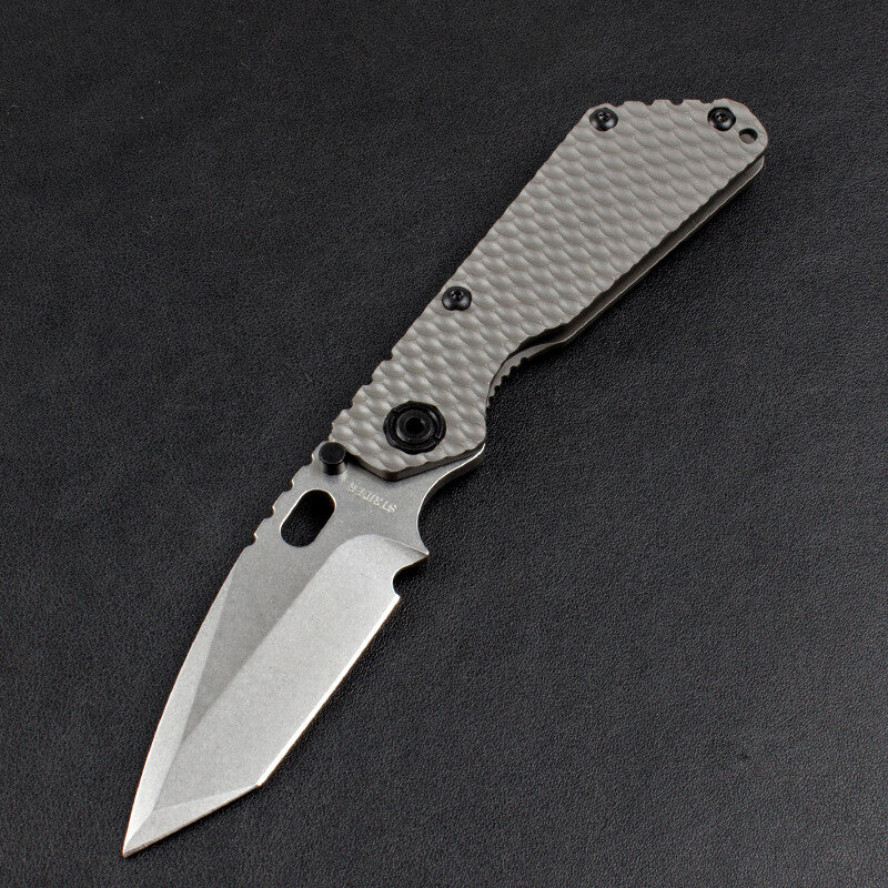 8.5'' New CNC Stone Wash D2 Blade Full T4C Titanium Handle Folding Camping Pocket Knife DF89
