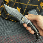 8'' New Folding Tool VG10 Damascus Blade Pocket Camping tTool VTF68