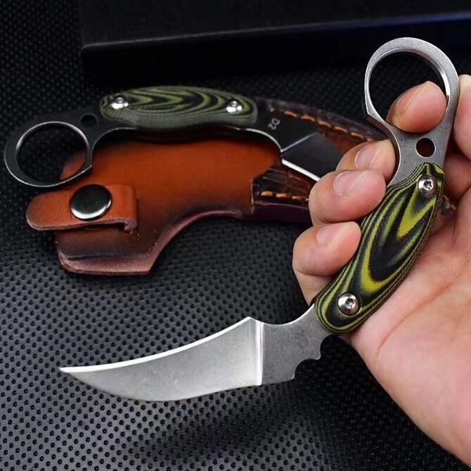 New Stone Wash D2 Fixed Blade G10 Handle Collection Claw EDC Knife C12