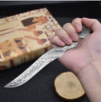 New Damascus Fixed Blade Sexy Portrait Handle Full Tang Collection Tool VTH83