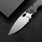 New CNC Stone Wash D2 Steel Blade Full T4C Titanium Handle Pocket Camping Folding Tool DF186B