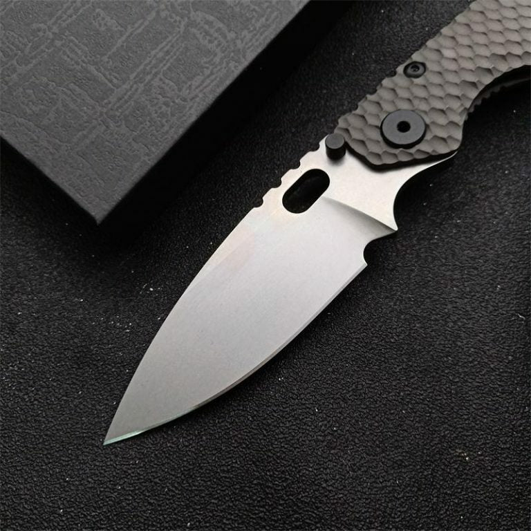 New CNC Stone Wash D2 Steel Blade Full T4C Titanium Handle Pocket Camping Folding Knife DF186B