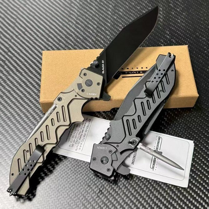 10'' New CNC N690 Blade Aluminum Handle Pocket Folding Knife VTF106