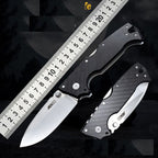 New M390 Steel Blade carbon fiber Handle Pocket Back Lock Camping Folding Tool VTF190